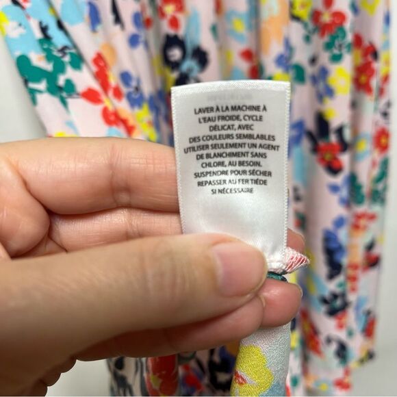 Halogen x Atlantic Pacific Smocked Utility Midi Dress in Pink Multi Paloma  XS - Picture 12 of 14